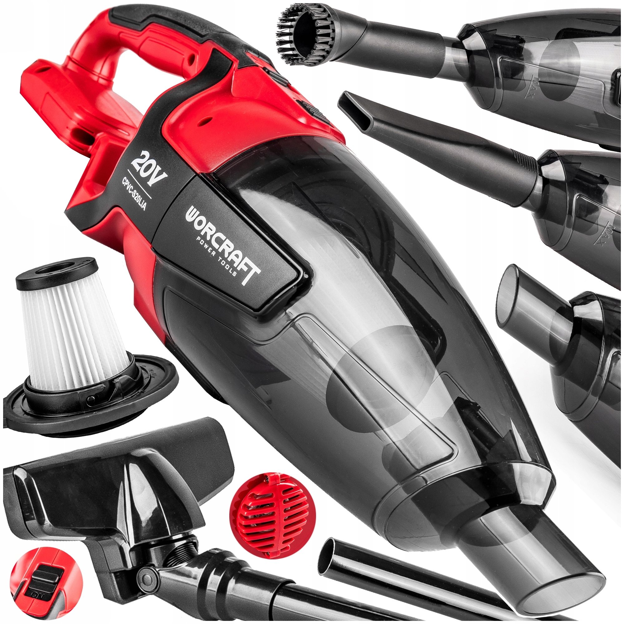 Odkurzacz Samochodowy Domowy Bezprzewodowy Ręczny Mocny Hepa Bezworkowy