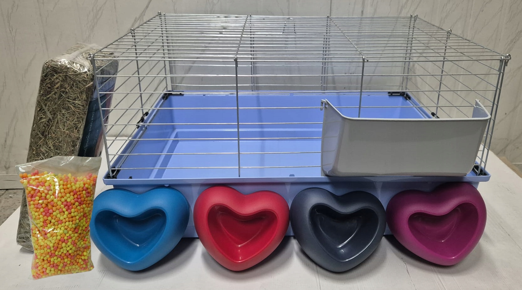 Klec Pro Králíka Prasátka 70x50x37 cm pozink Miska Srdce Dárek Křupky