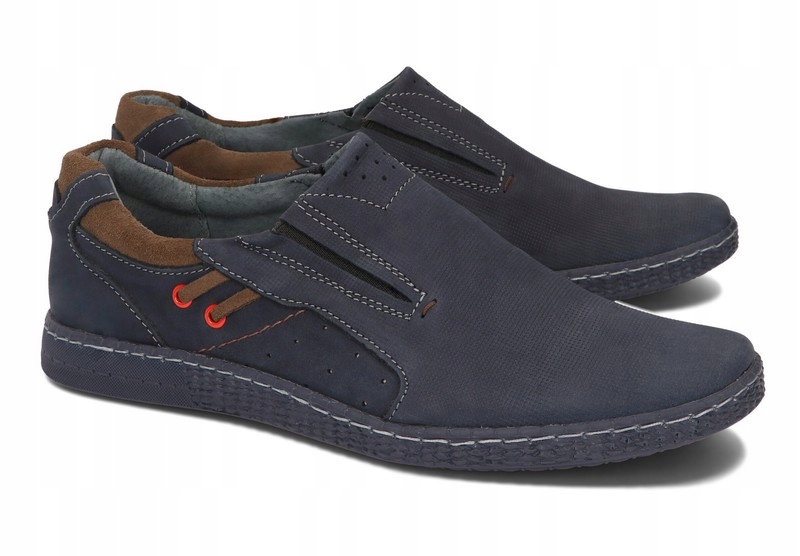 

Mokasyny Buty Męskie Skóra 862L Granatowy 41