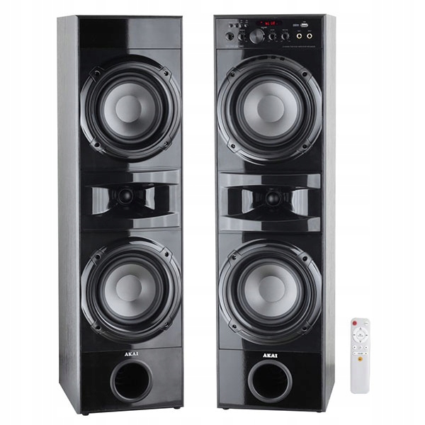 MOCNE GŁOŚNIKI KOLUMNY GŁOŚNIKOWE 2.0 AKAI USB RADIO BLUETOOTH PILOT