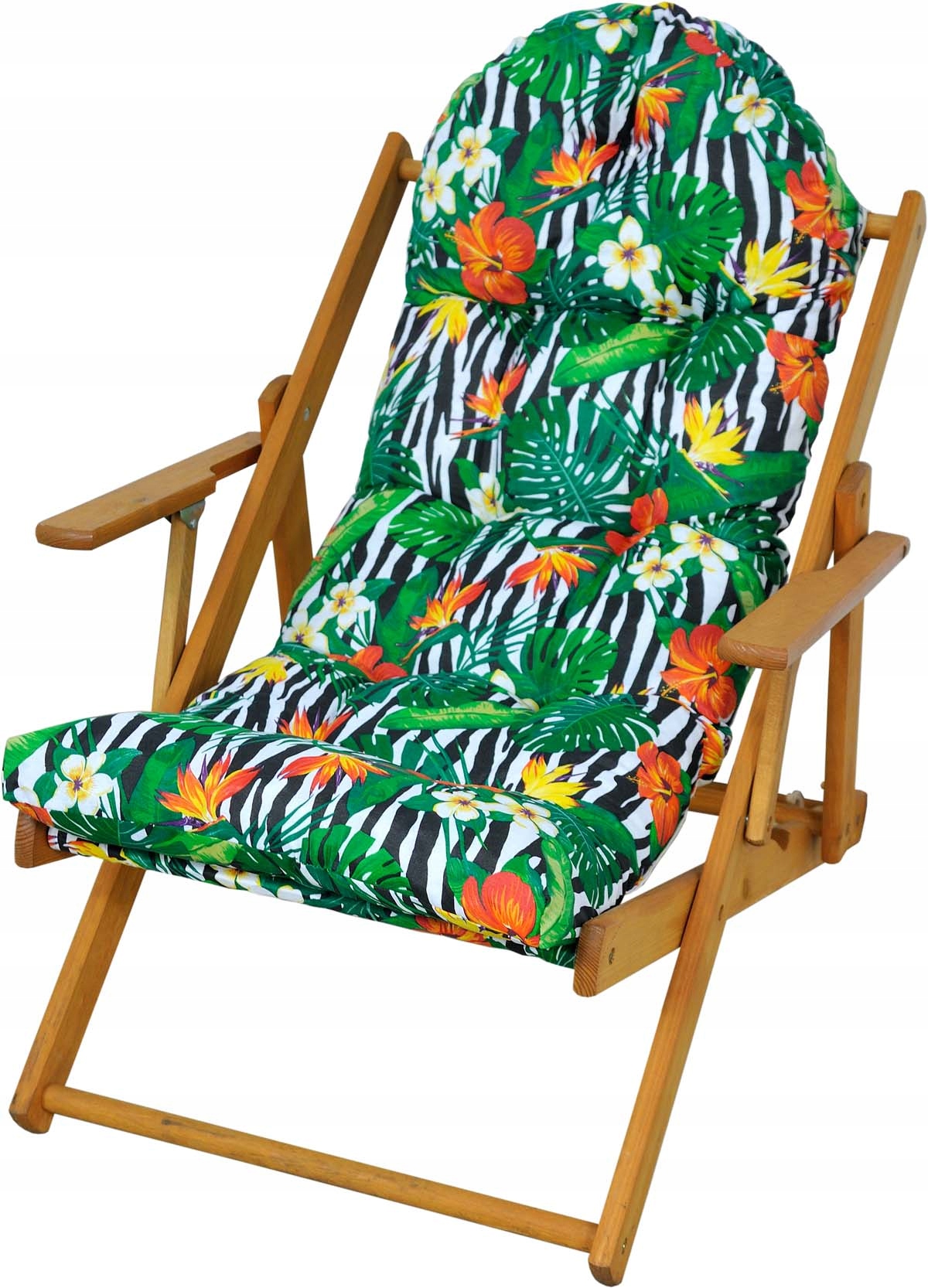 

Leżak Ogrodowy Drewniany z grubą poduszką