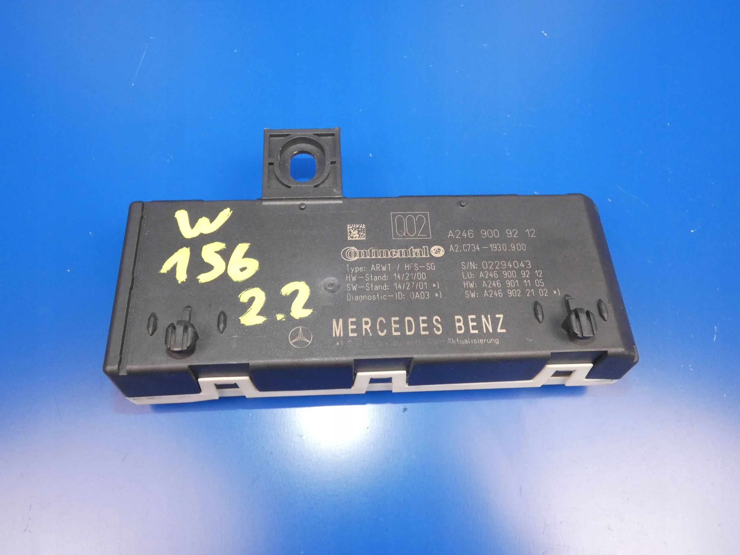 MERCEDES GLA W156 W246 module control unit bonnet boot