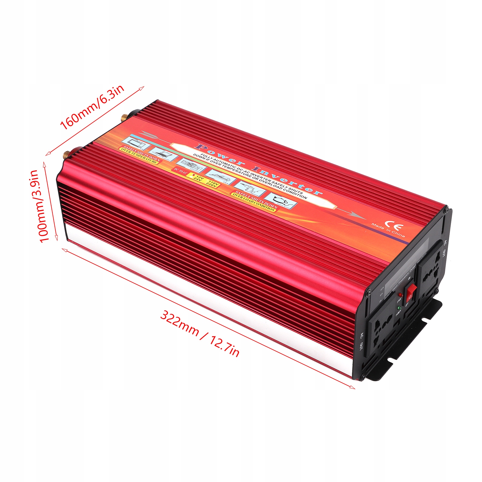 PRZETWORNICA 12V 220V SAMOCHODOWA MOCY 600W PODWÓJNY WENTYLATOR CHŁODZĄCY Marka bez marki