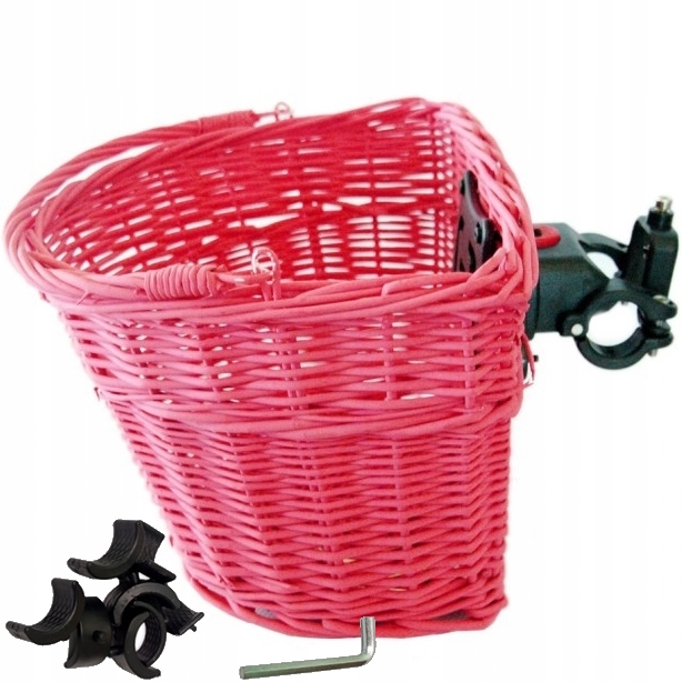 Kosz wiklinowy click rowerowy przód koszyk na kierownicę zaczep 31,8 25,4