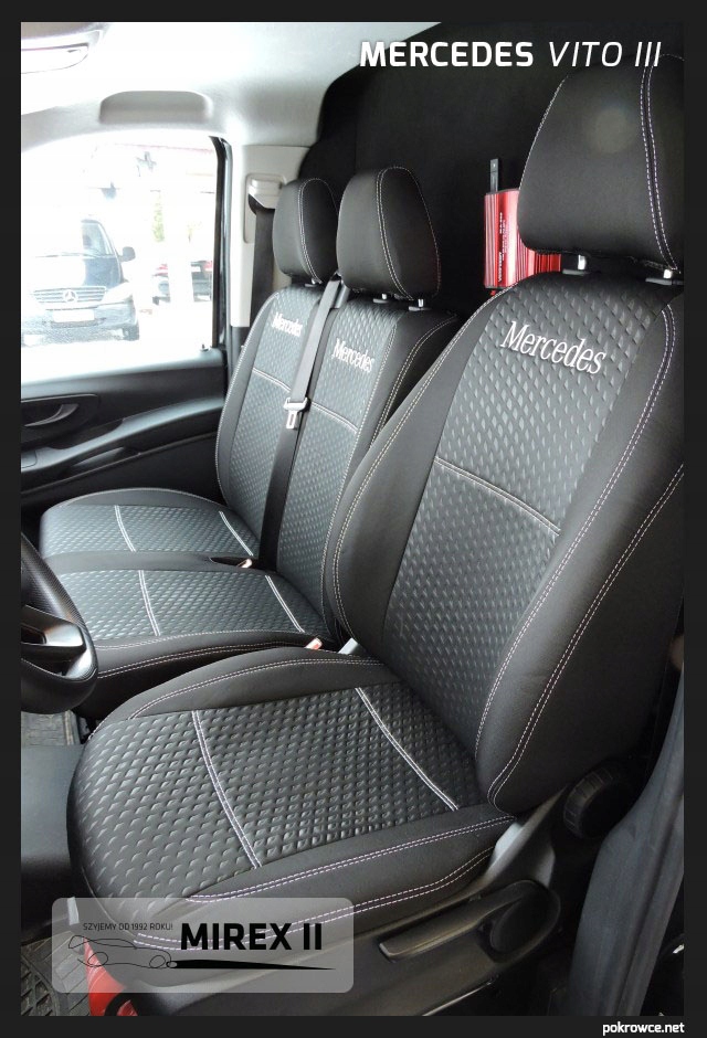 Pokrowce z tkanin Mercedes Vito III 3-osobowy