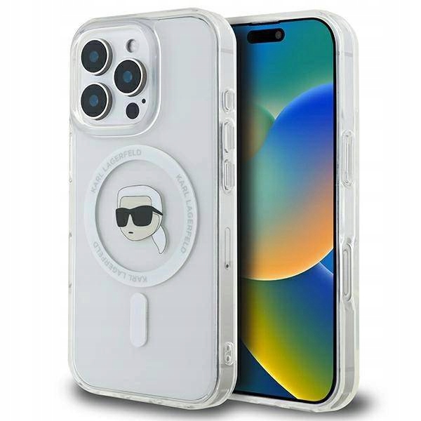Pouzdro Karl Lagerfeld Iml Metal pro Magsafe na iPhone 16 Pro bílé