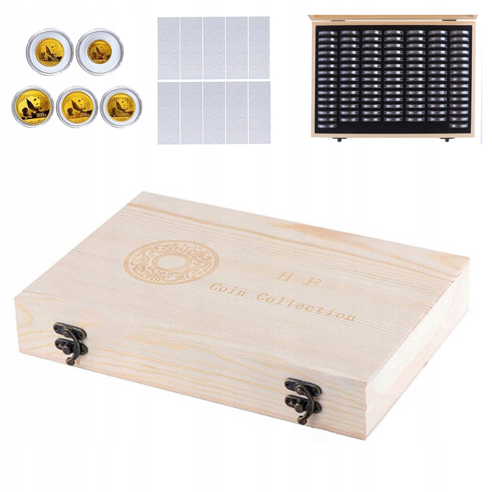 Dřevěný Krabička Na Uložení Mincí Ze 100 Mincí 18/20/23/25/27/30MM