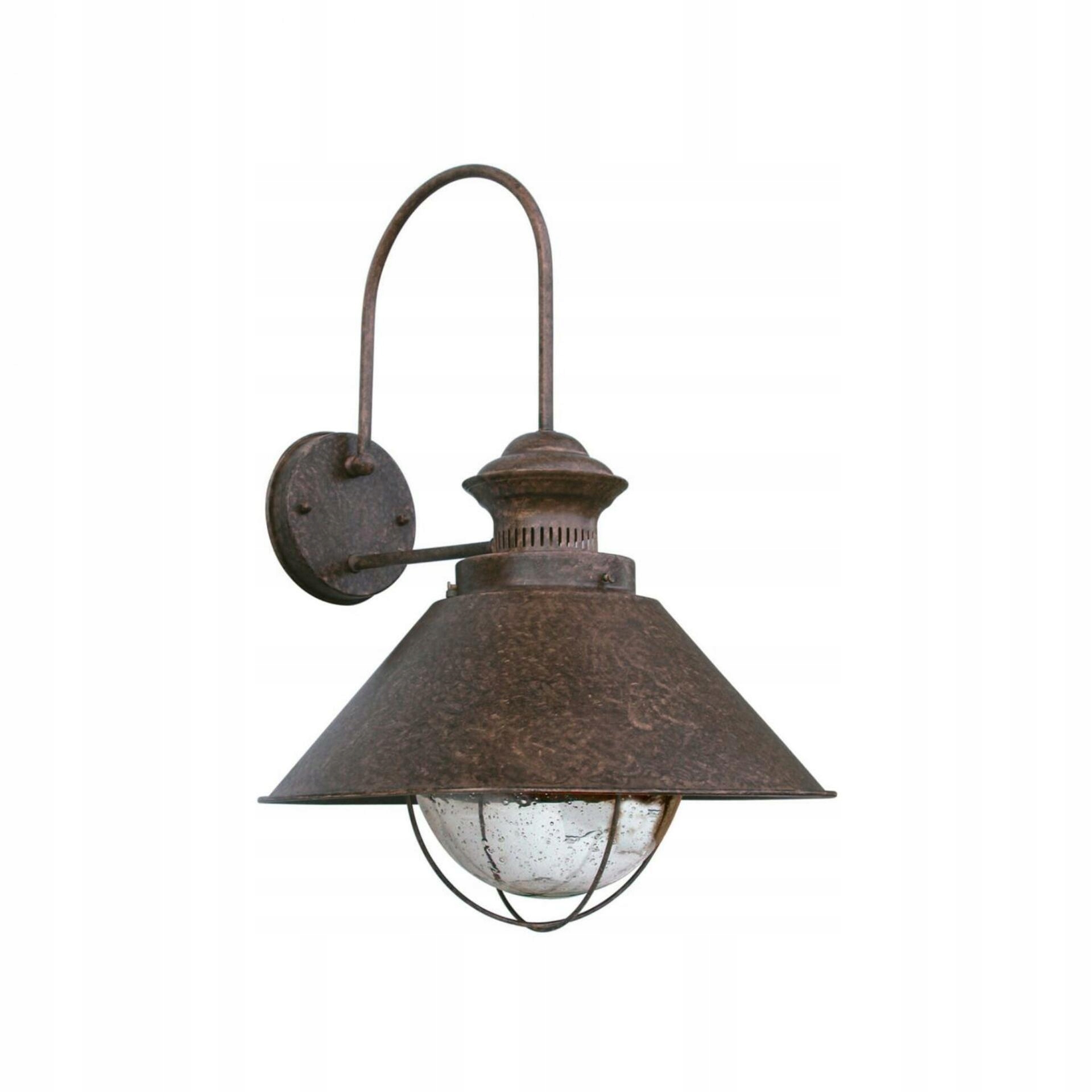 Nástenná lampa Faro Náutica-p, hrdzavá, industriálna, IP33, E27, oceľ/sklo