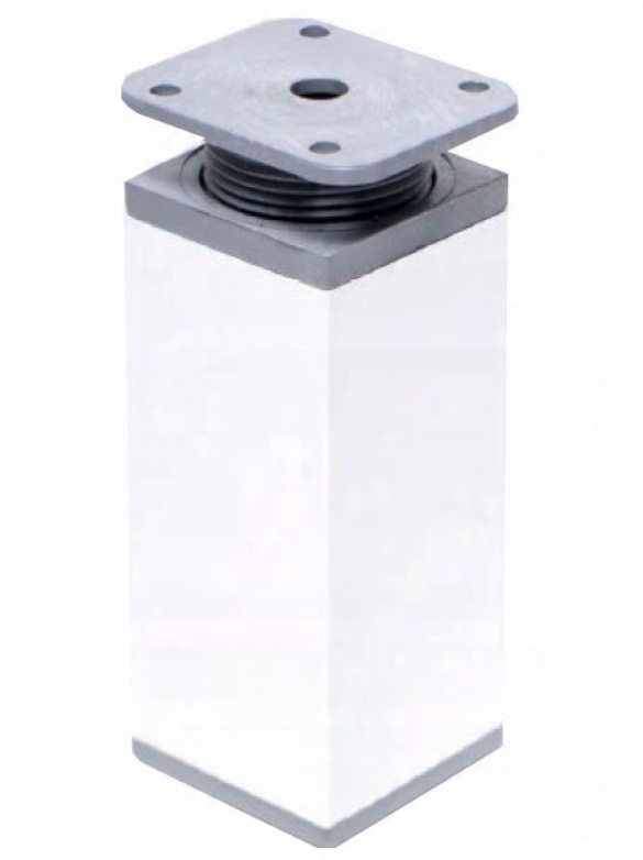 

Nóżka meblowa H100 regulowana 40 X 40 mm biała+wkr