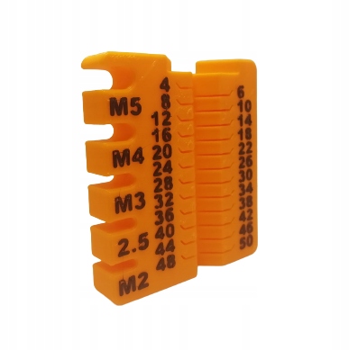 

Miernik śrubowy Metryczny, Miara śrubek M2 M5