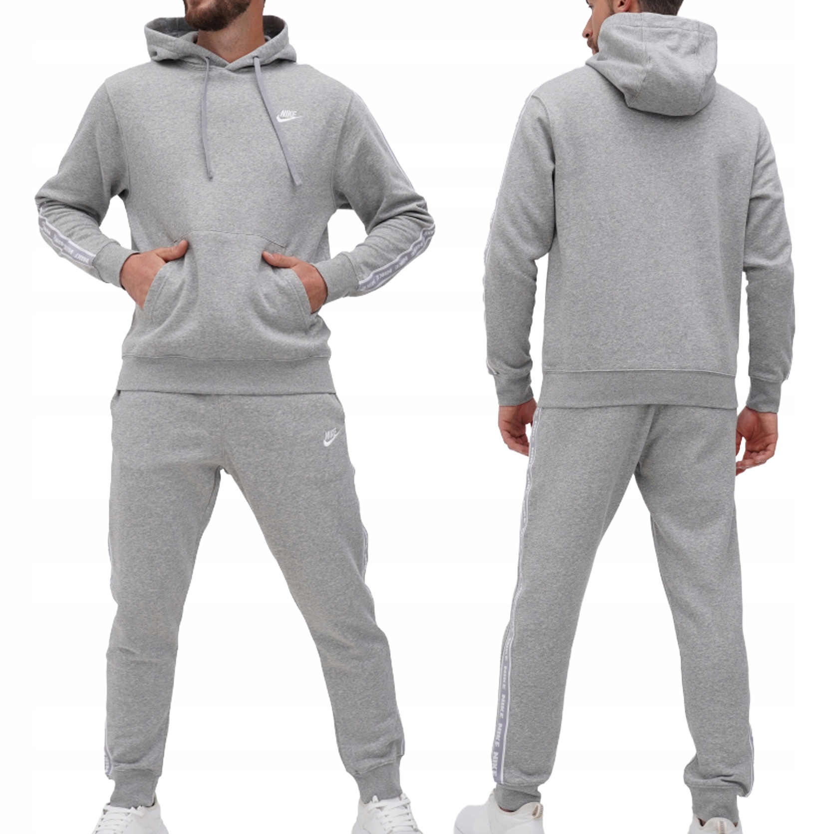 Nike zateplená tepláková souprava pánská klasická šedá lampasová FB7296-063 S