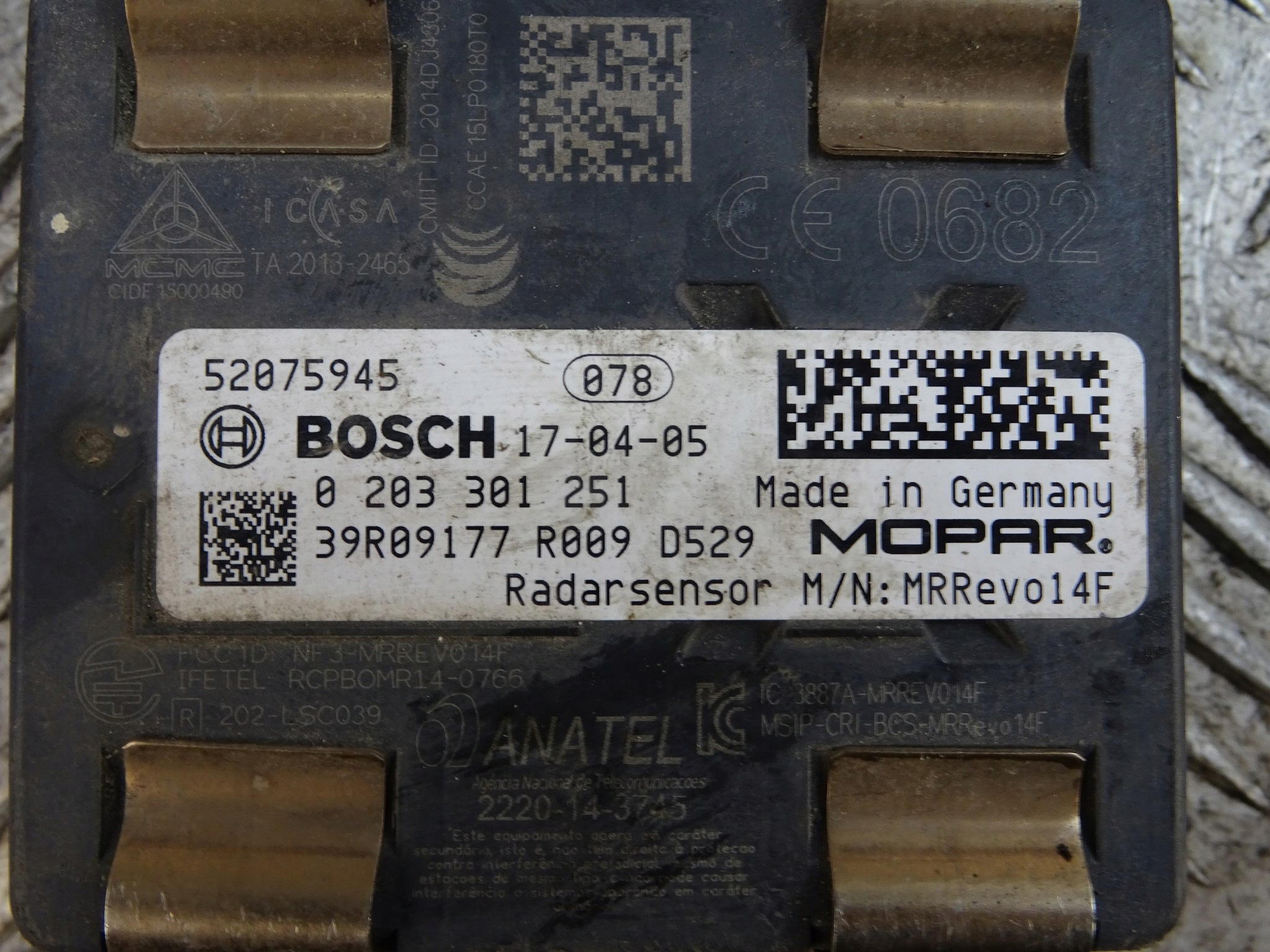 FIAT TIPO II RADAR modulo DISTRONIC 52075945