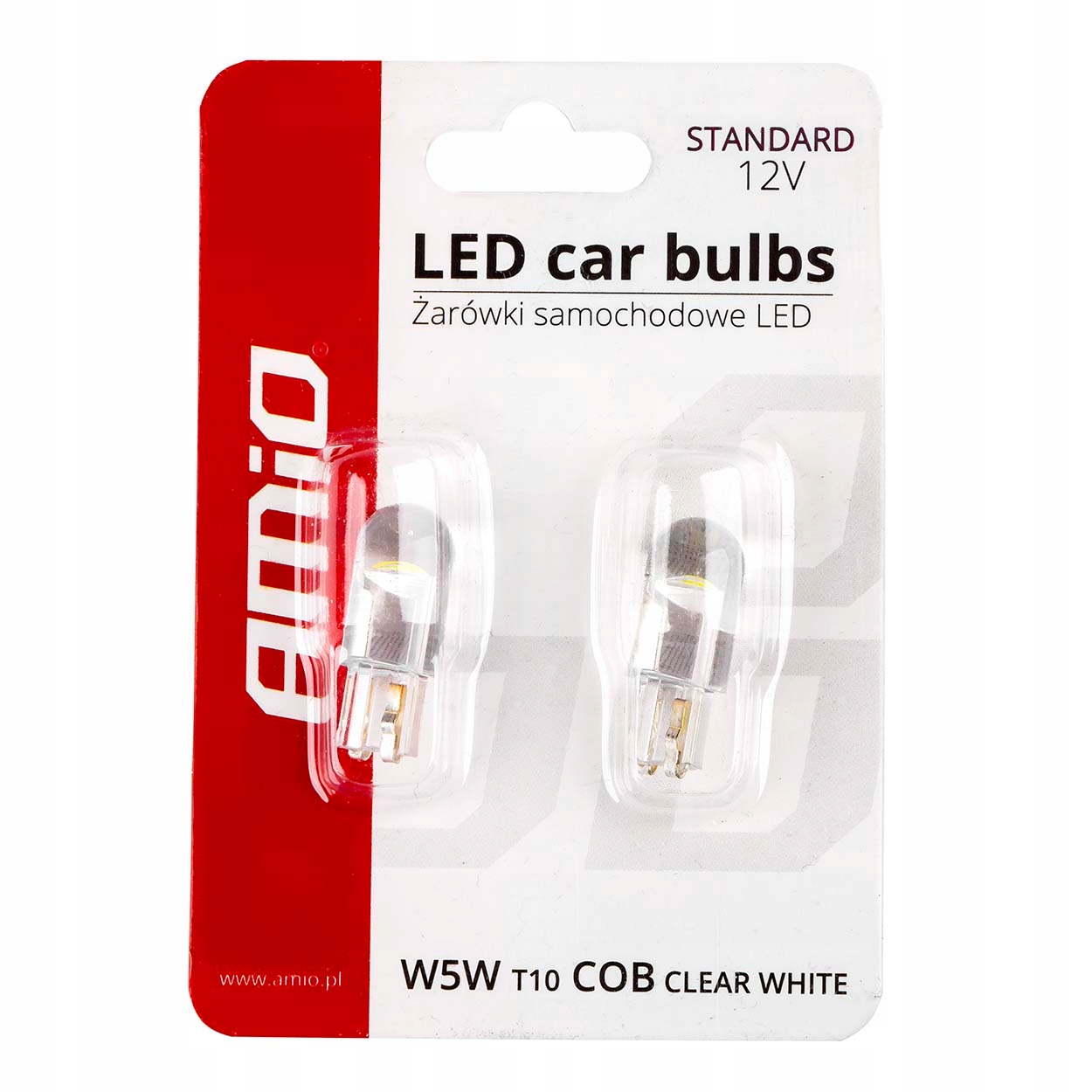 

2x Żarówki Led W5W Cob Clear White Transparentne