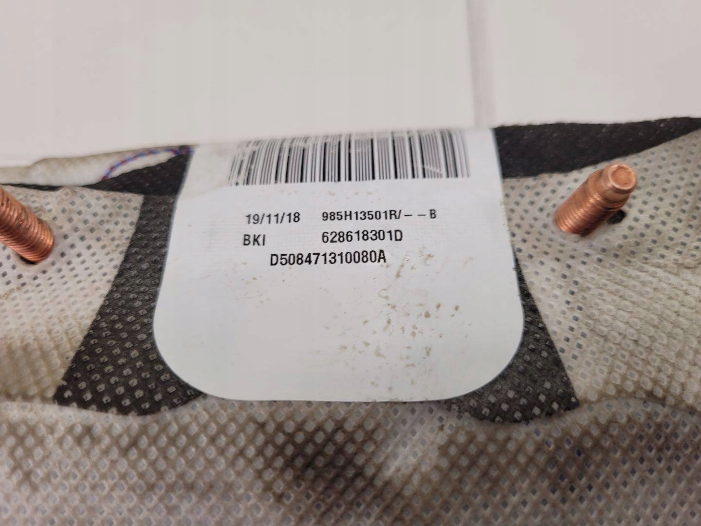seat airbag front left side Renault Kadjar 2018 985H13501R