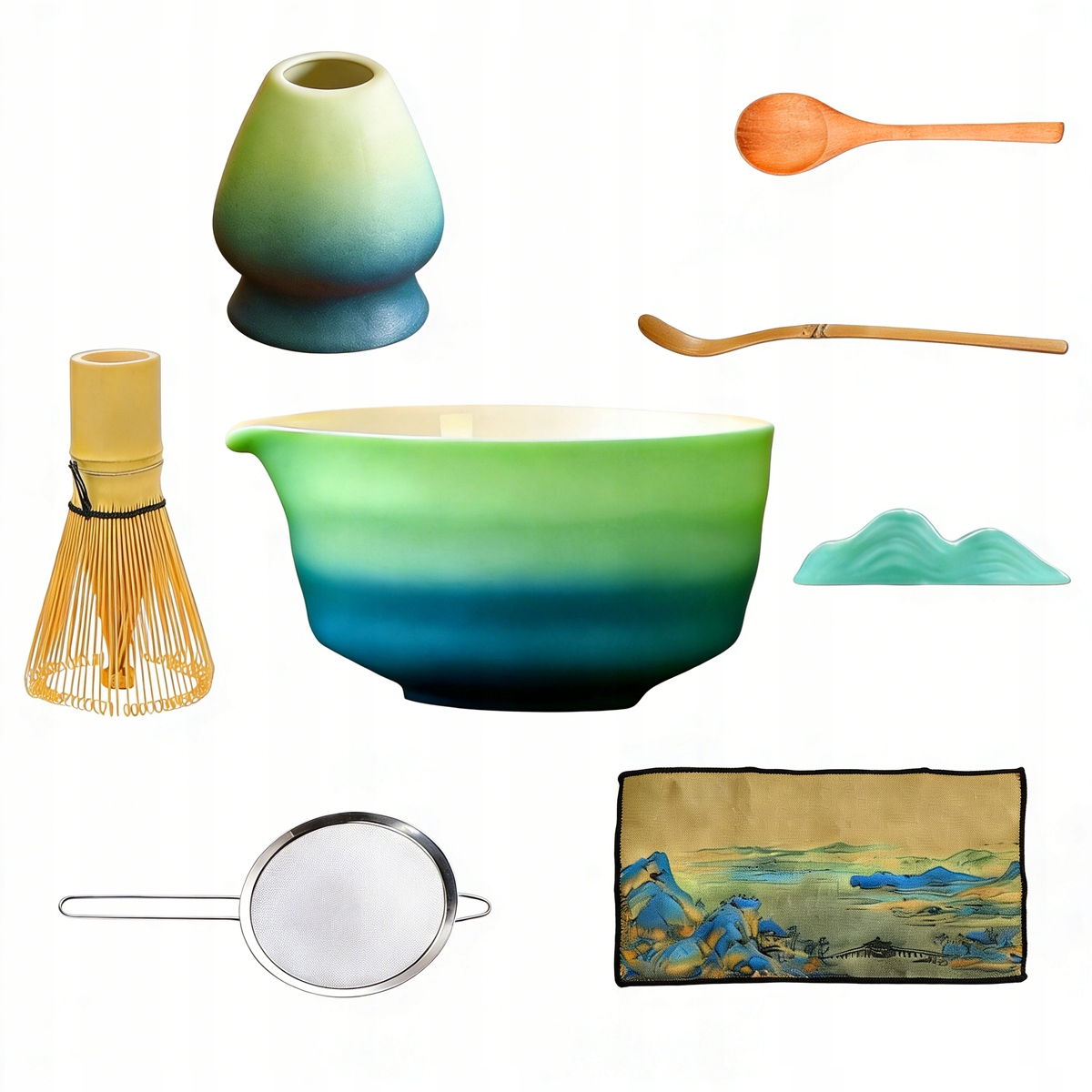 Chashaku Bambusová Dárková Sada Na Čaj Matchy Šlehací Metla Lžíce