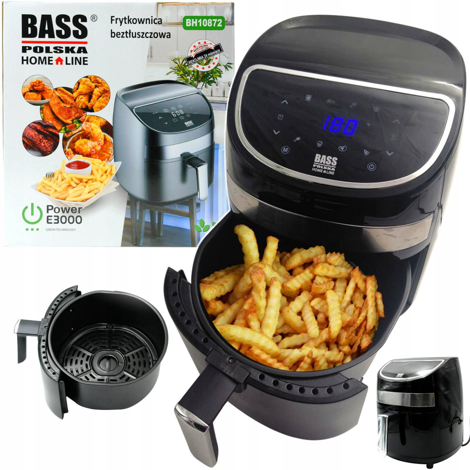

Frtykownica Beztłuszczowa LCD Frytownica 3,7L Bass