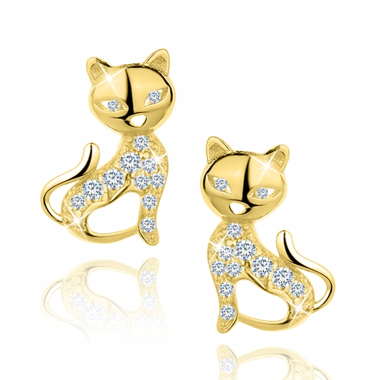

Złote Kolczyki Kotki Serca 925 Grawer