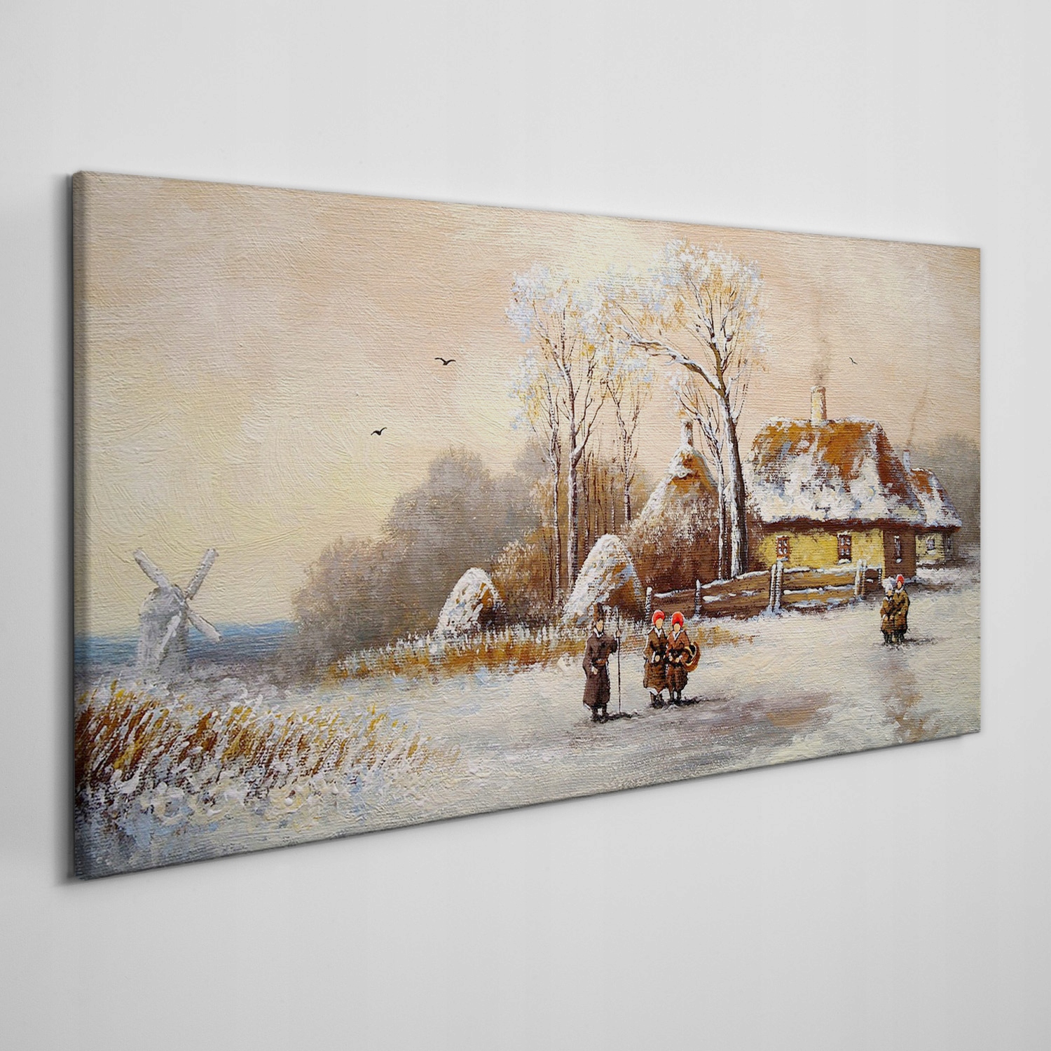 

Obraz na płótnie Zima wieś śnieg drzewo 140x70 cm