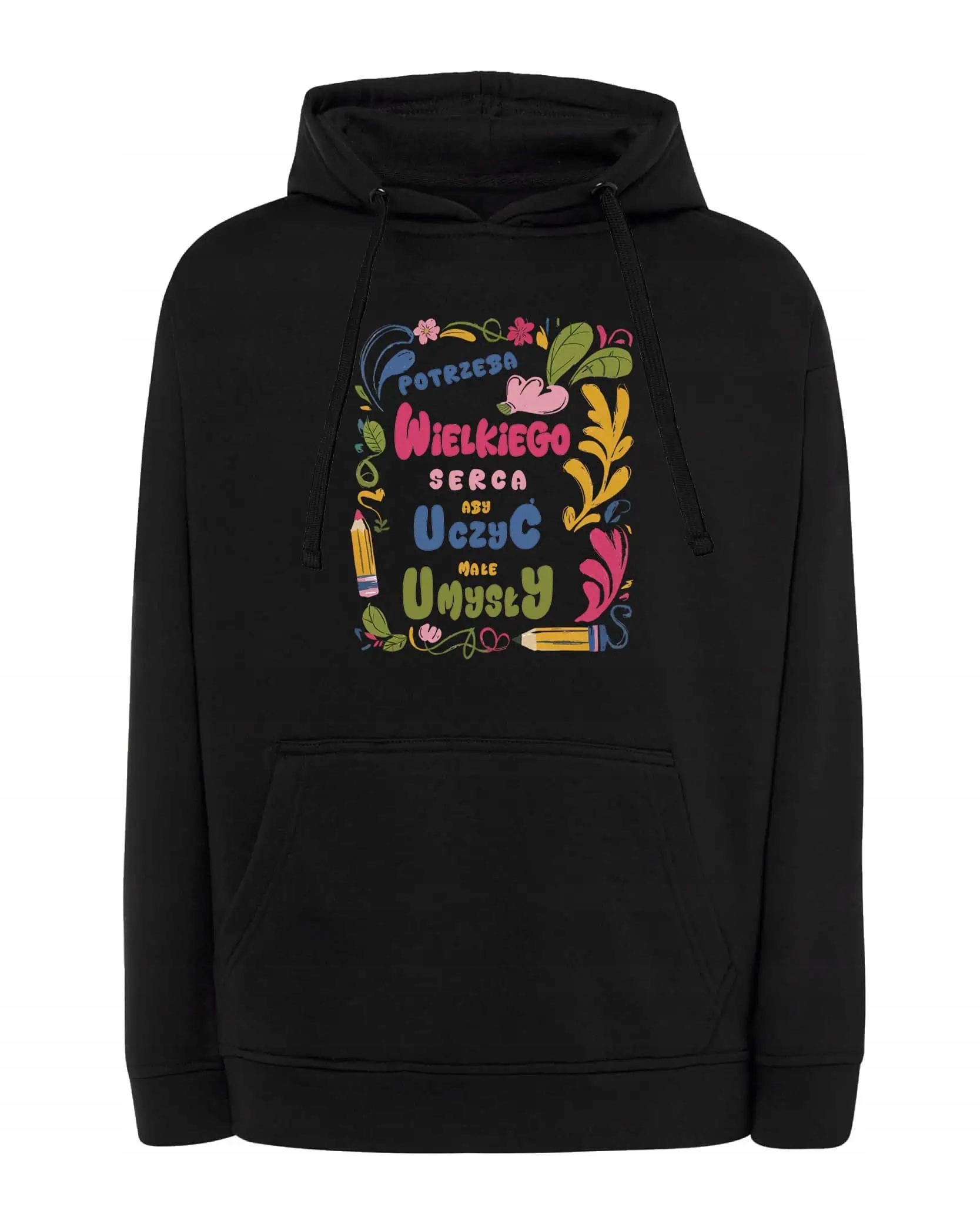 Mikina s kapucí Den učitelů Velké srdce Dárek Černá L