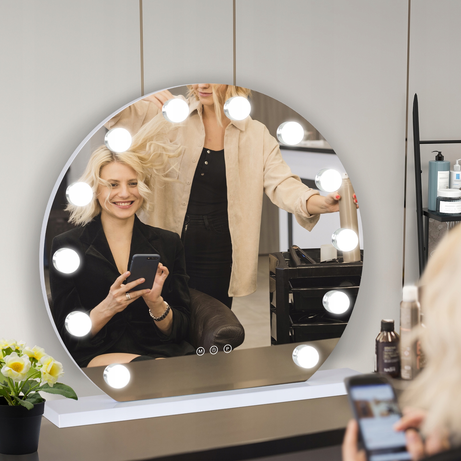 50cm Lustro do Makijażu 12 LED Lustro w Stylu Hollywood ELECWISH Wykonanie gotowe