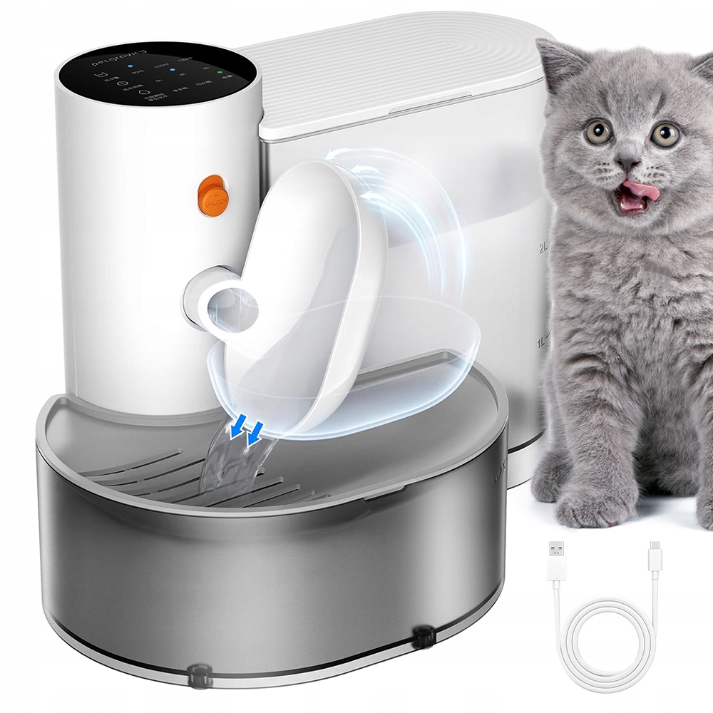 Levně Bezdrátové Krmítko Fontána 3 L Pro Kočky Psa Automatický Senzor Pohybu