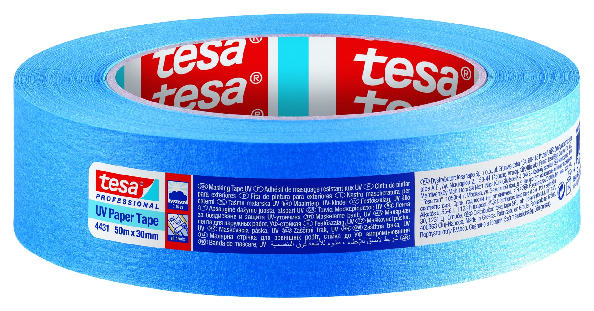 TAŚMA MALARSKA NIEBIESKA UV 7 DNI 50M X 30MM TESA