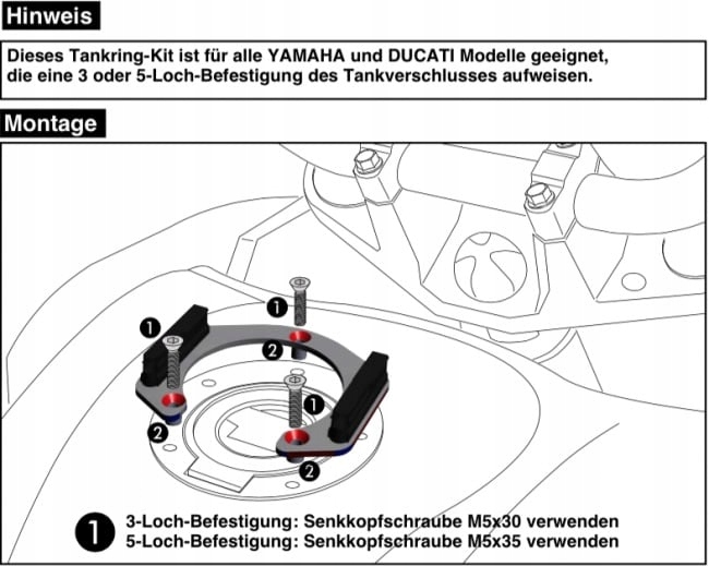 Ducati Monster 1200 R 2016-2023 Tankring Lock-it