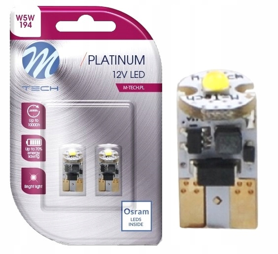 

2x Żarówka W5W T10 M-tech Led Osram 1xHP Biała