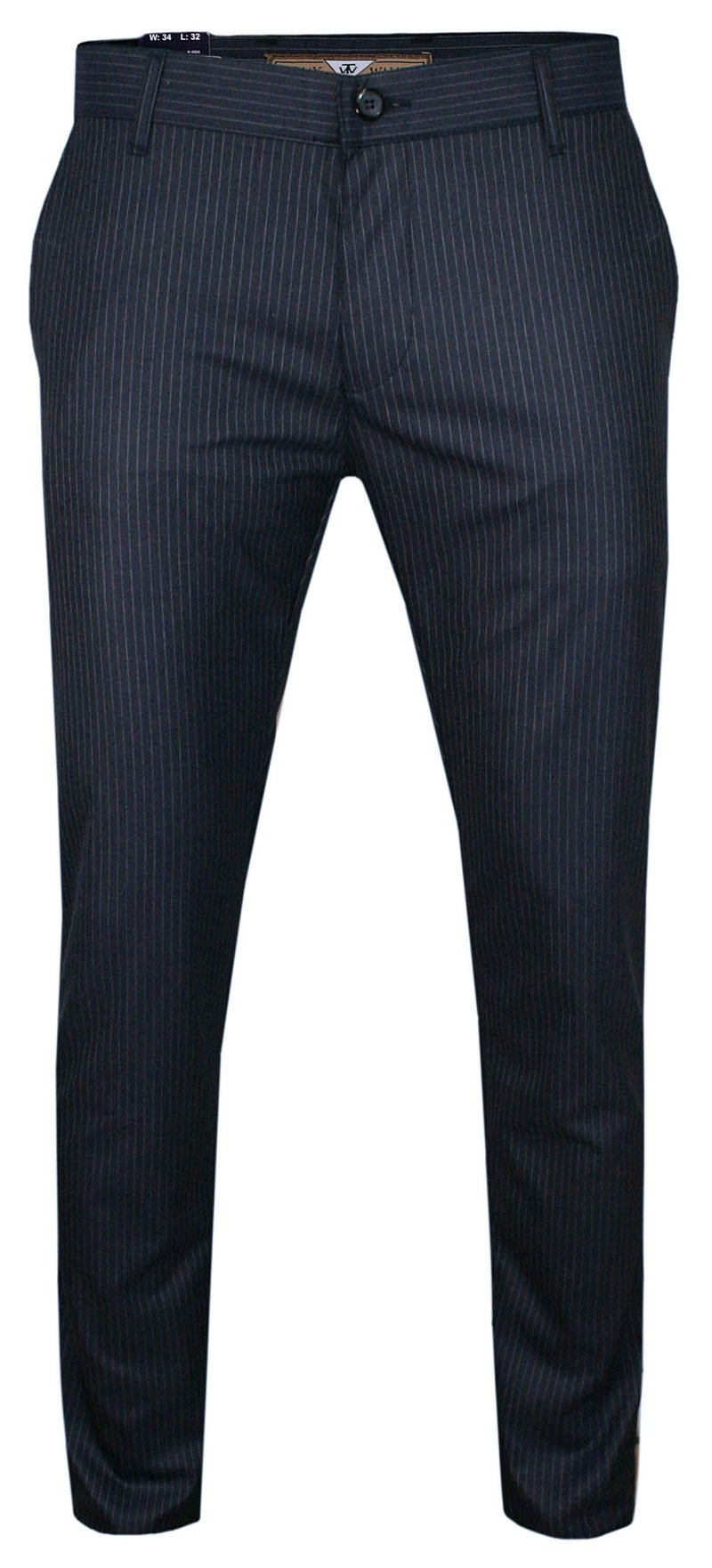 Tmavě modré pánské kalhoty chinos s proužky 34/32
