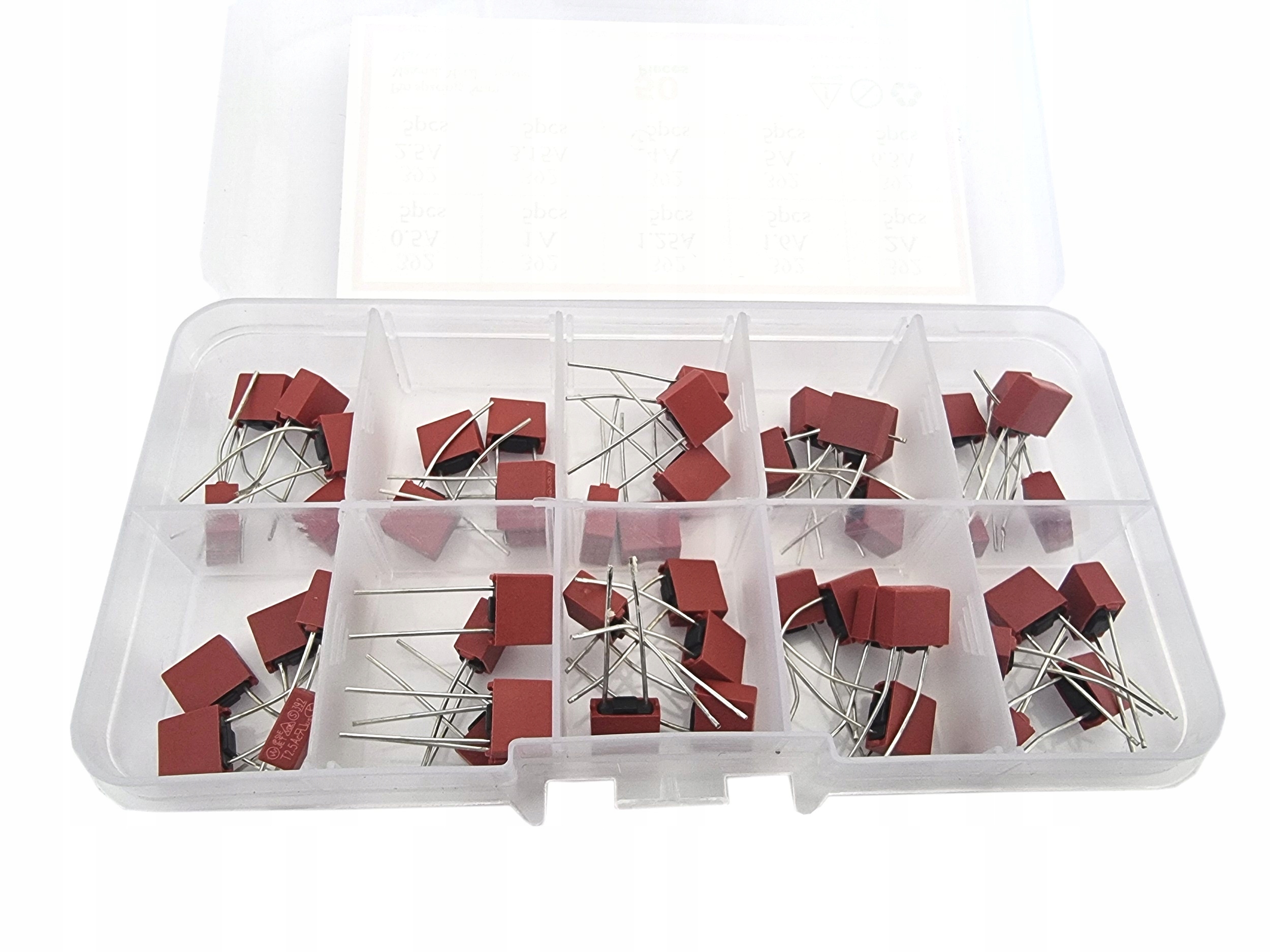 ZESTAW BEZPIECZNIKÓW THT PROSTOKĄTNYCH 0.5-6.3A