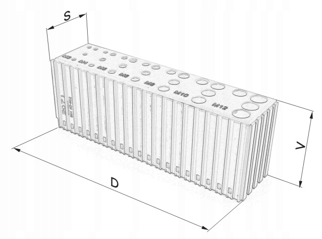 STOJAK NA GWINTOWNIKI M3-M12, 28 OTWORÓW PLASTIK Marka Darmet