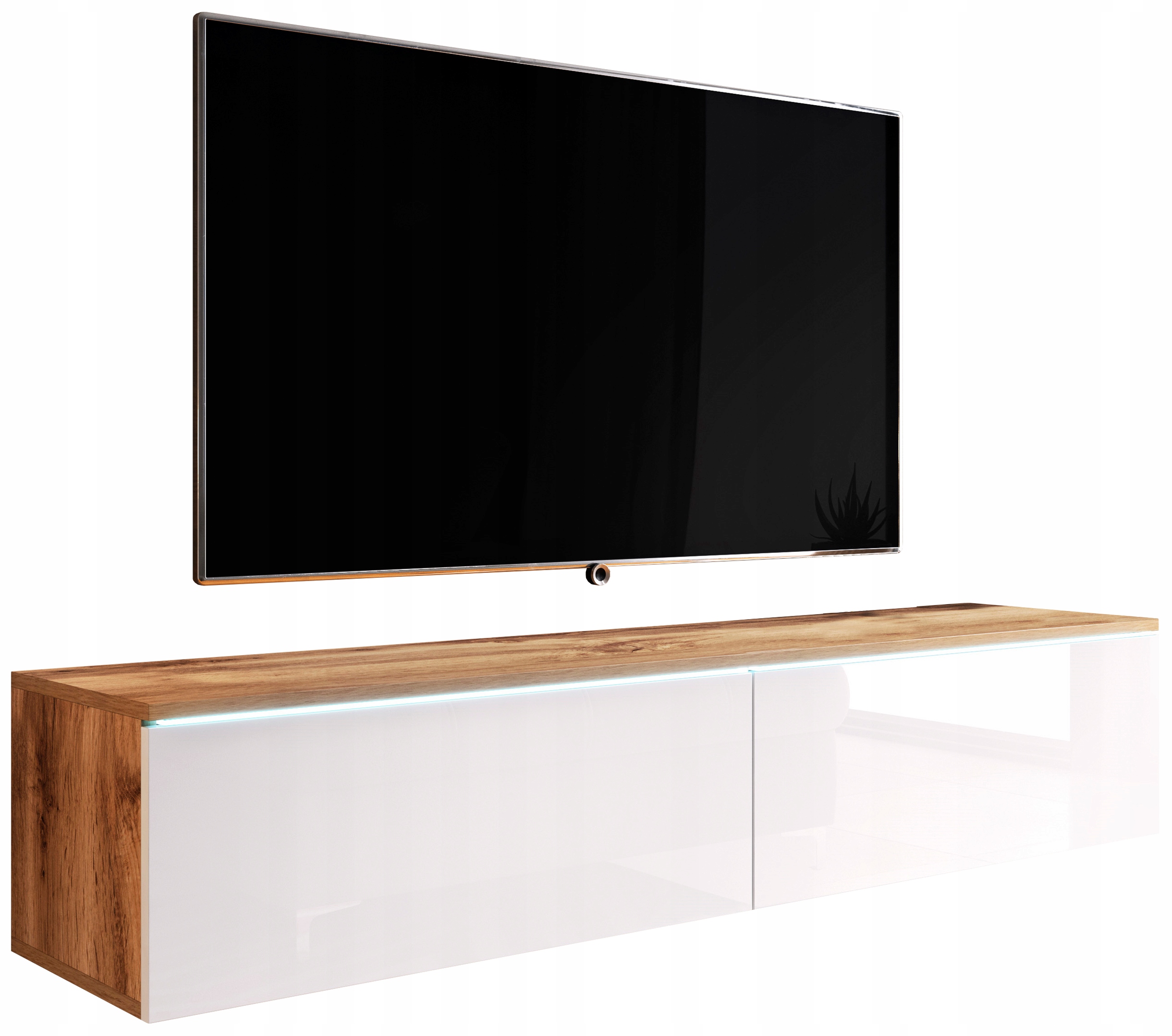 

Szafka pod telewizor 140cm wisząca - Wotan/Biały
