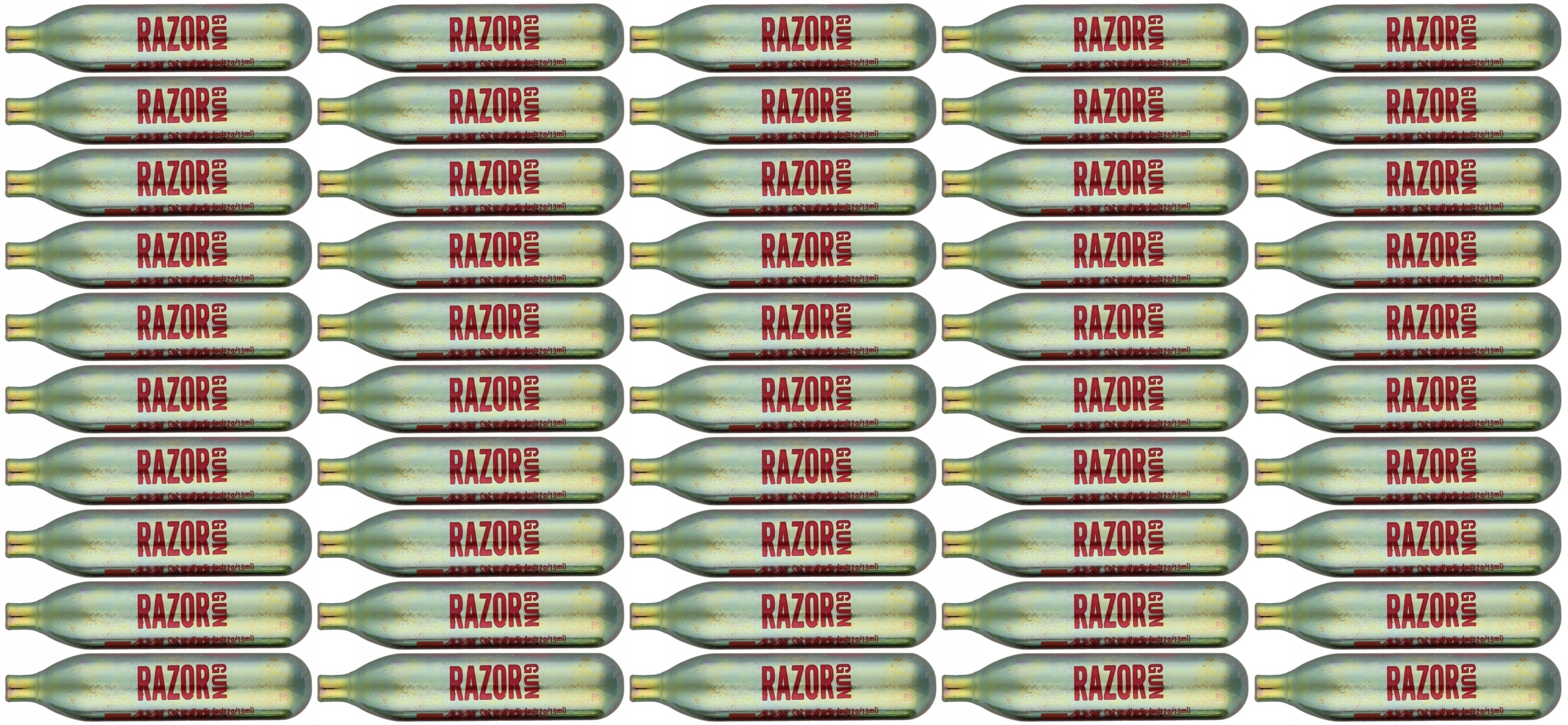 Butla CO2 Razorgun Nabój Kapsuła 12g Do Wiatrówek, Replik Asg 50 szt