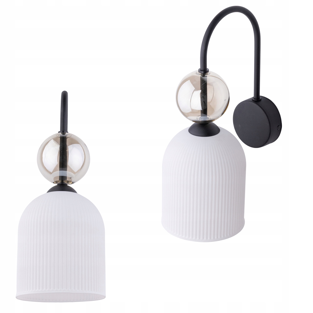 Kinkiet Sophia Cognac biały szklany klosz 1XE14 do sypialni Tk Lighting