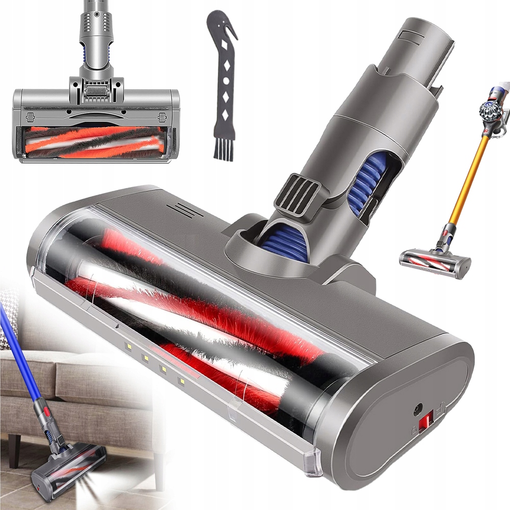 Led Turbokartáč Pro Vysavače Dyson Otočný O 180° Pro Úklid V Tmavých