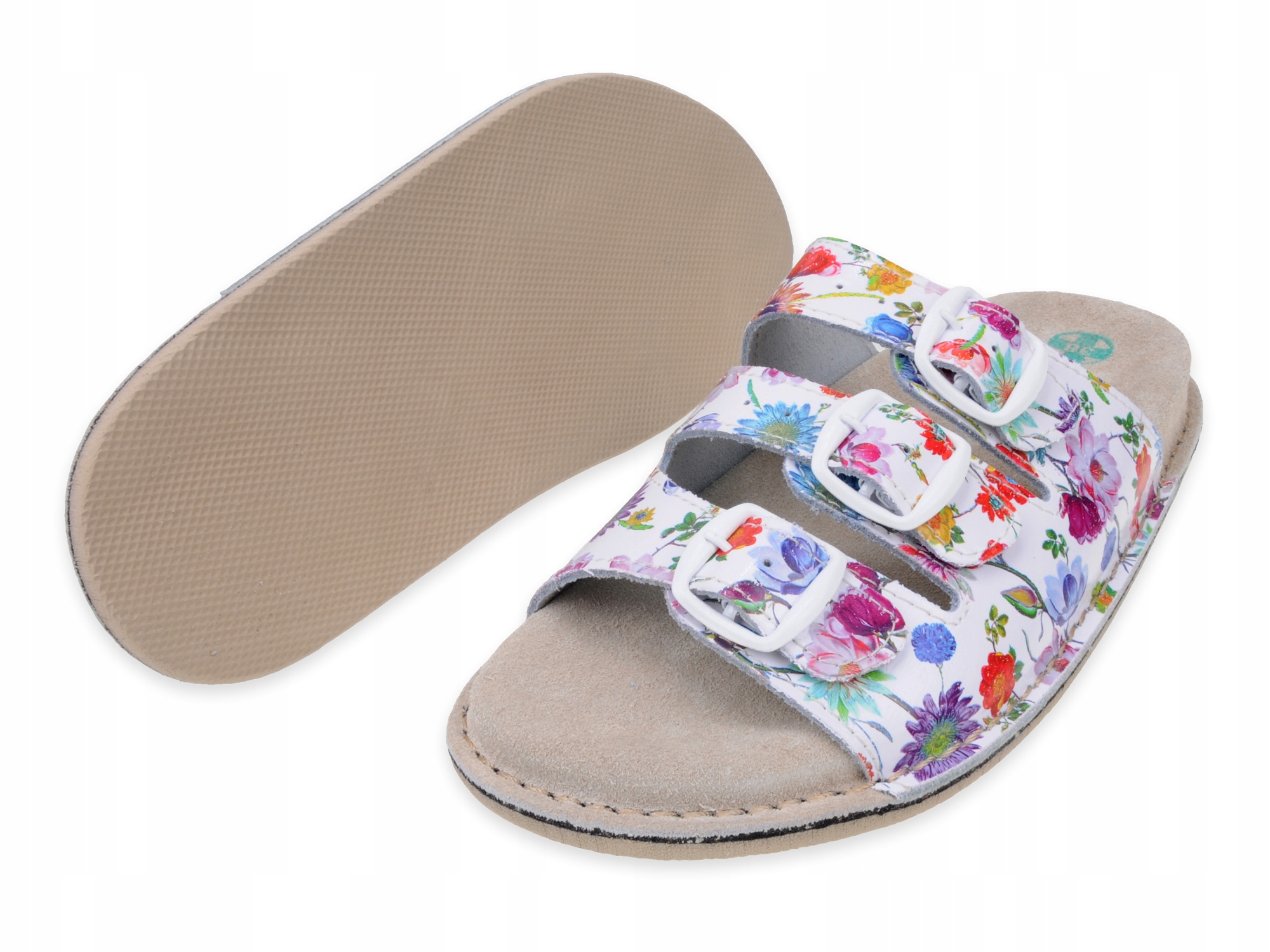 Klapki skórzane FUSBET profilowane ortopedyczne 43 Rozmiar 43