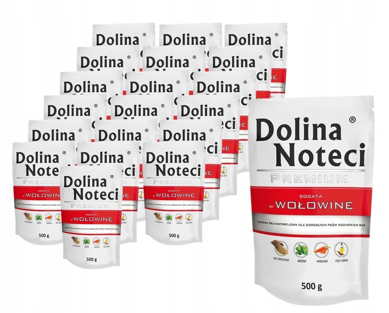 Levně Dolina Noteci Premium vlhké krmivo pro psy bohaté na hovězí maso 20x500 g