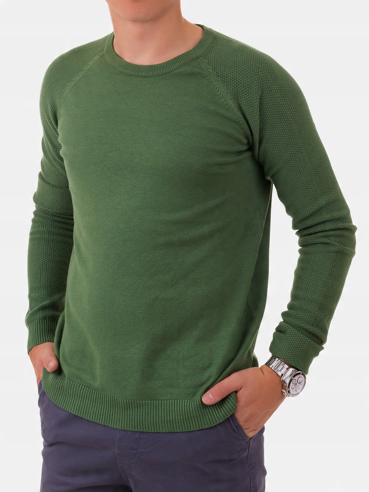 

Sweter Męski Klasyczny Basic Gładki L