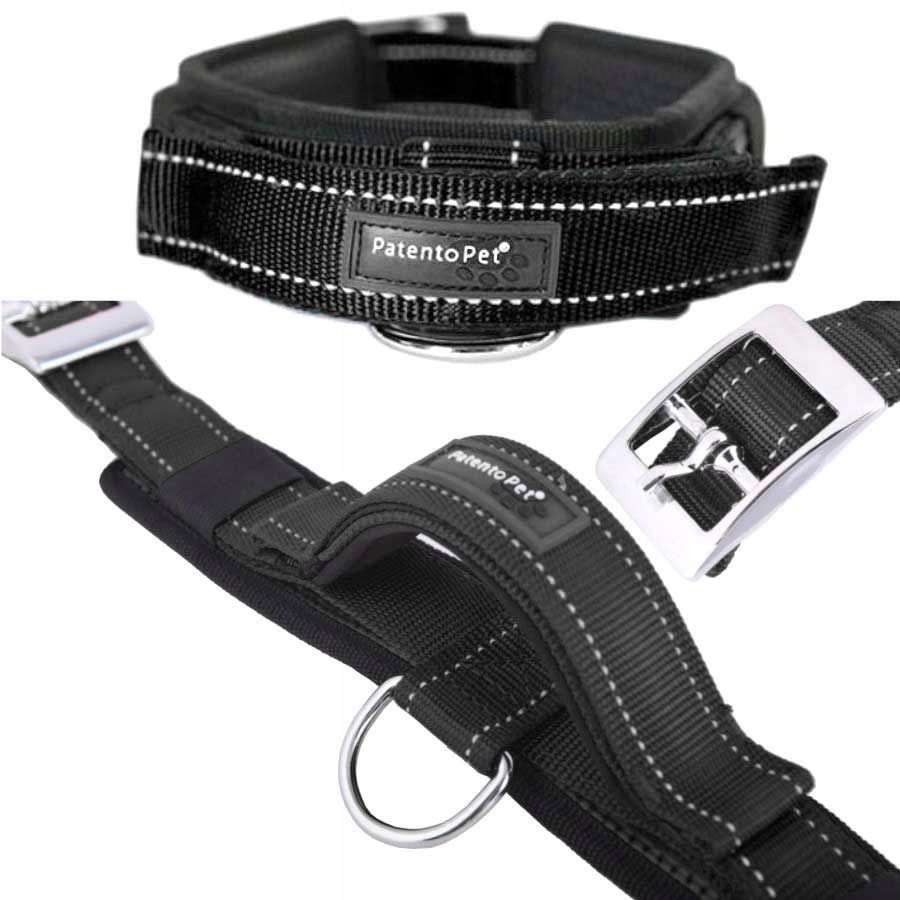 Levně Obojek Pro Psa Krátký Vodítko Reflexní Voděodolná Silná Pevná Pohodlná M