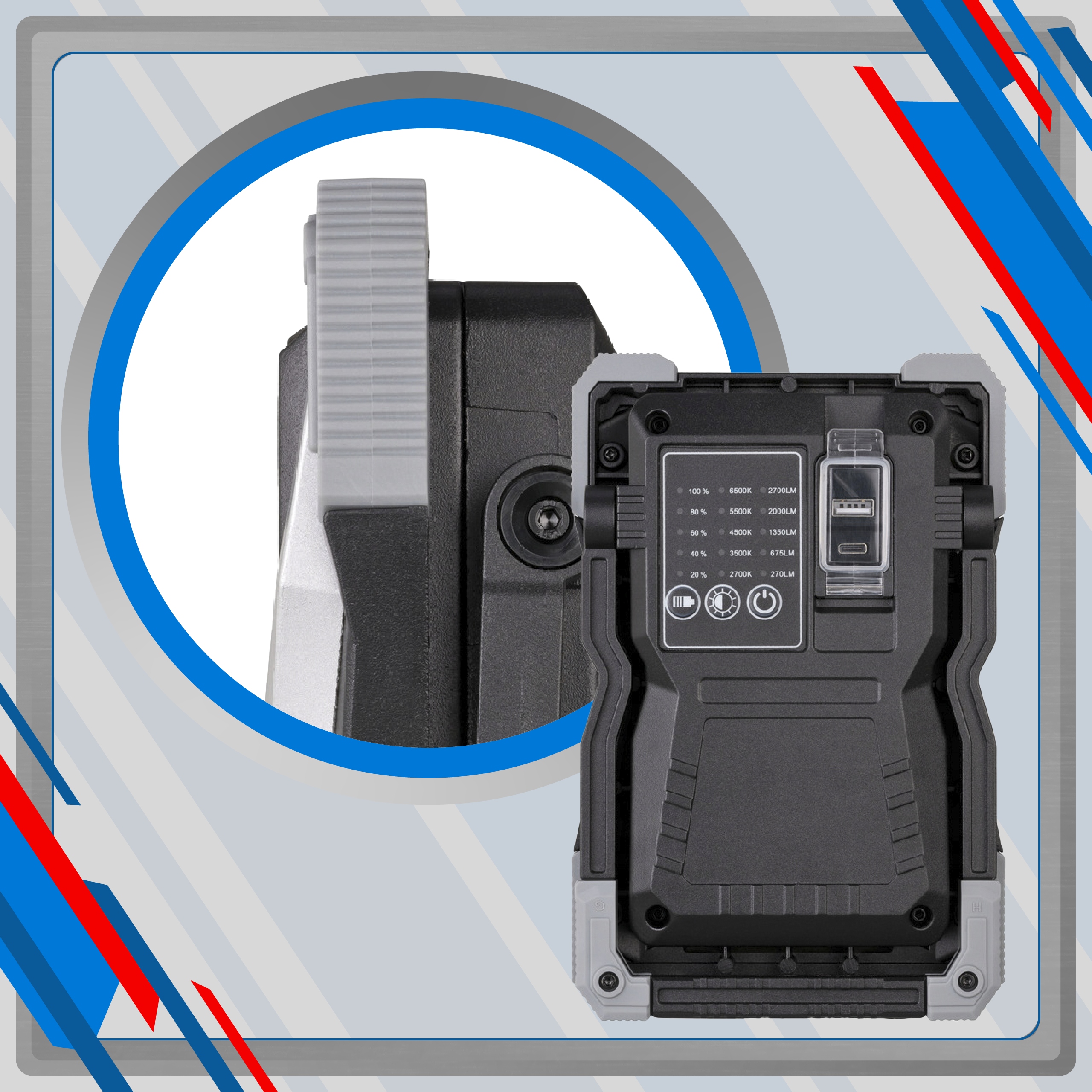 Reflektor zimenna barwa Światła 2700K - 6500K Rodzaj akumulatorowa