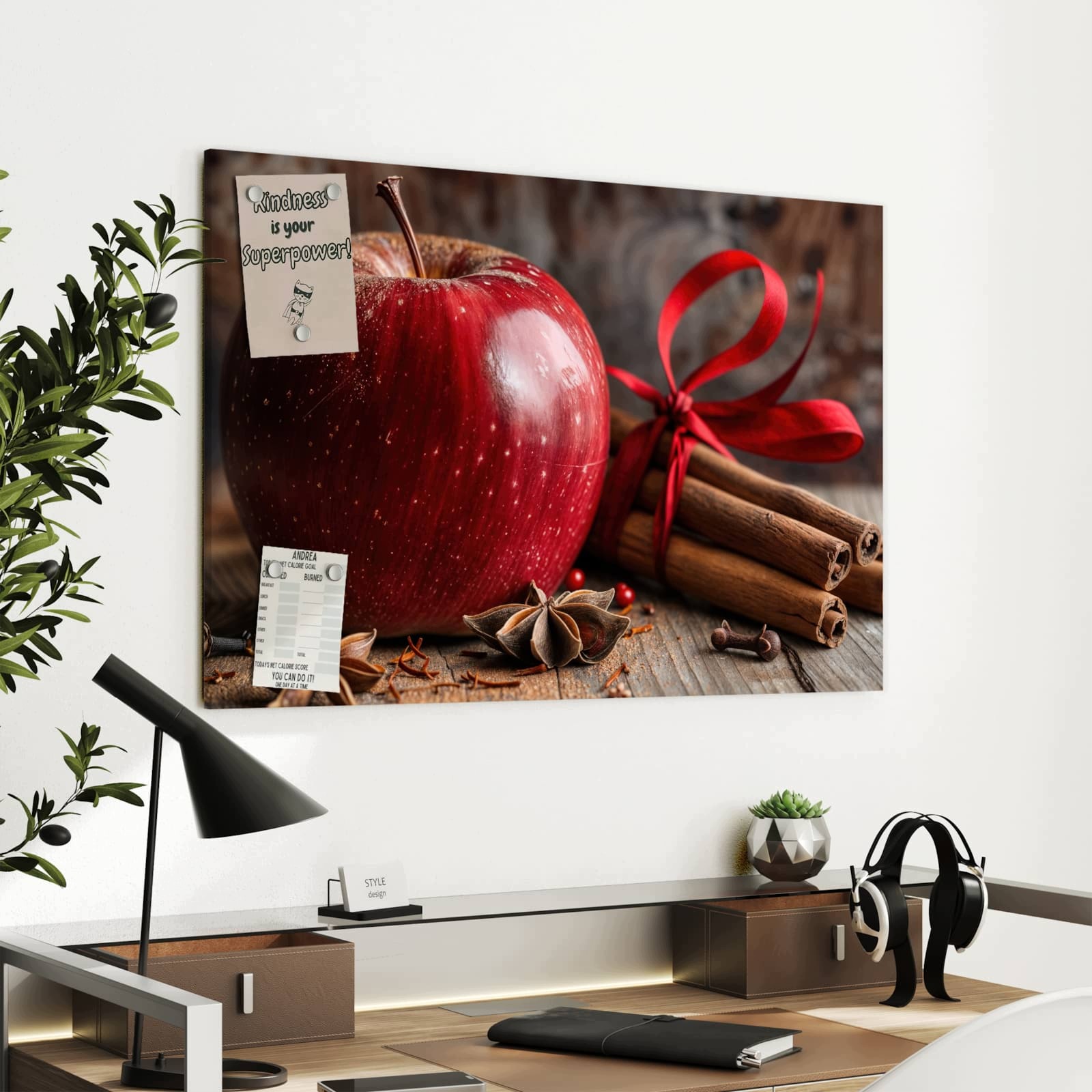 Magnetická tabule Jablko 90 × 60 cm