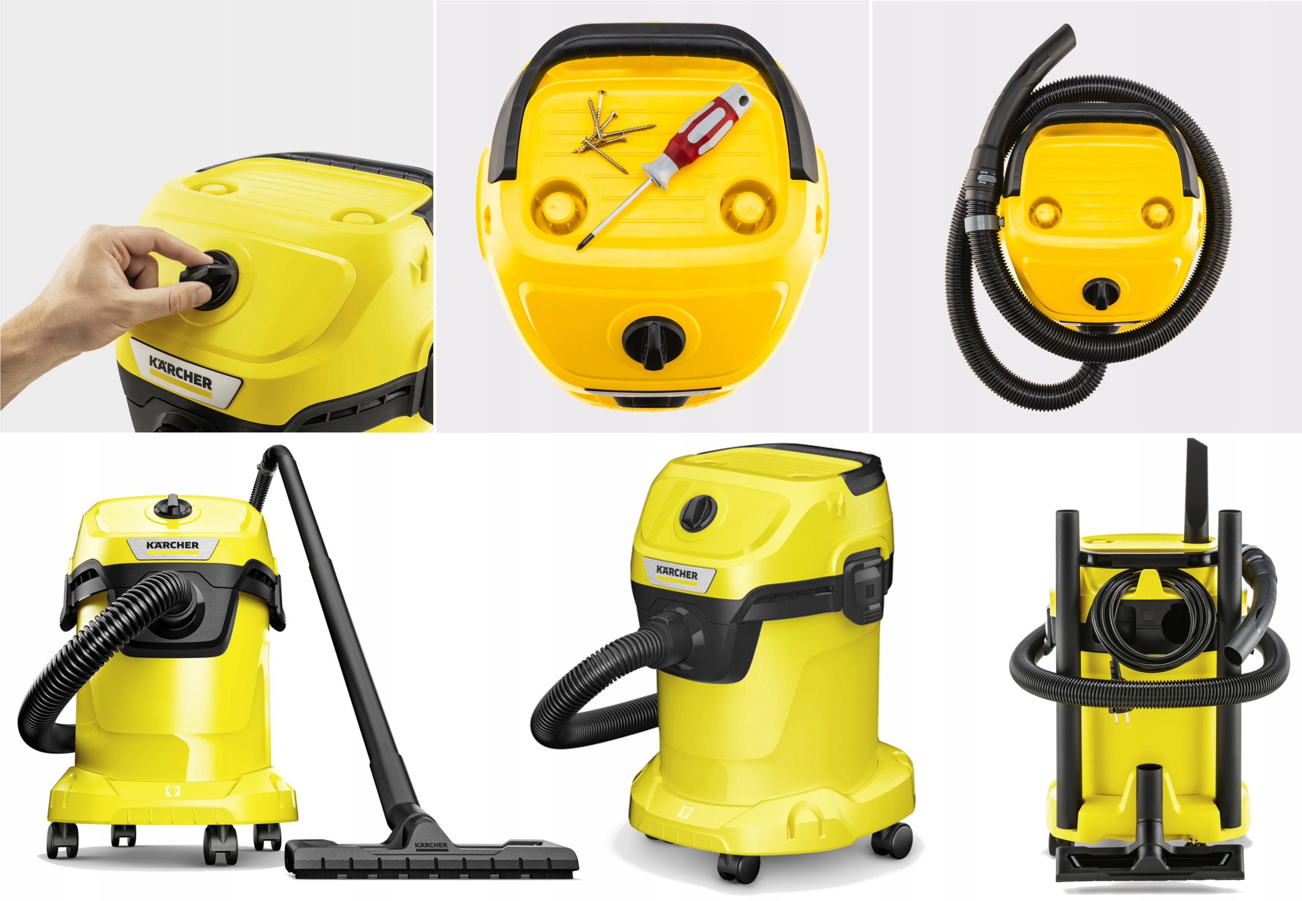 MOCNY ODKURZACZ KARCHER WD3 + TURBO GIGA XXL LEKKI Maksymalna moc 1000 W