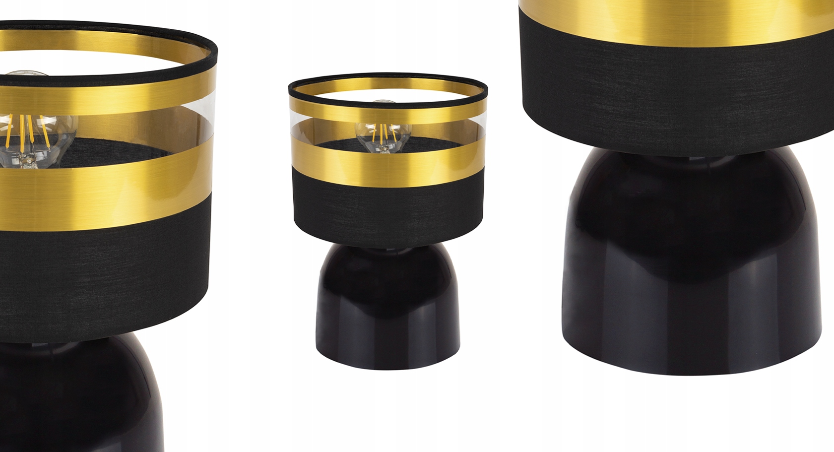 LAMPA STOŁOWA NOCNA ABAŻUR ZŁOTA WYBÓR LED Maksymalna moc pojedynczego źródła światła 60 W