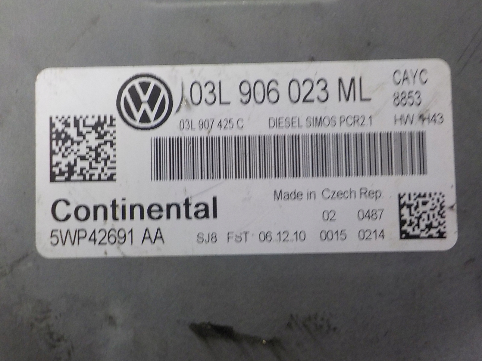 VW Computer Bedienteil 03L906023ML 5WP42691AA