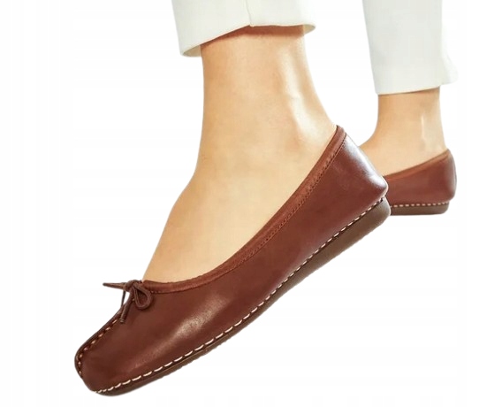 Clarks Dámské Baleríny Hnědé Kožené Nazouvací 37,5 Jtj