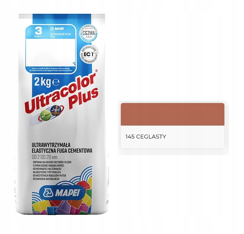 

Mapei fuga Ultracolor Plus 145 Ceglasty 2kg