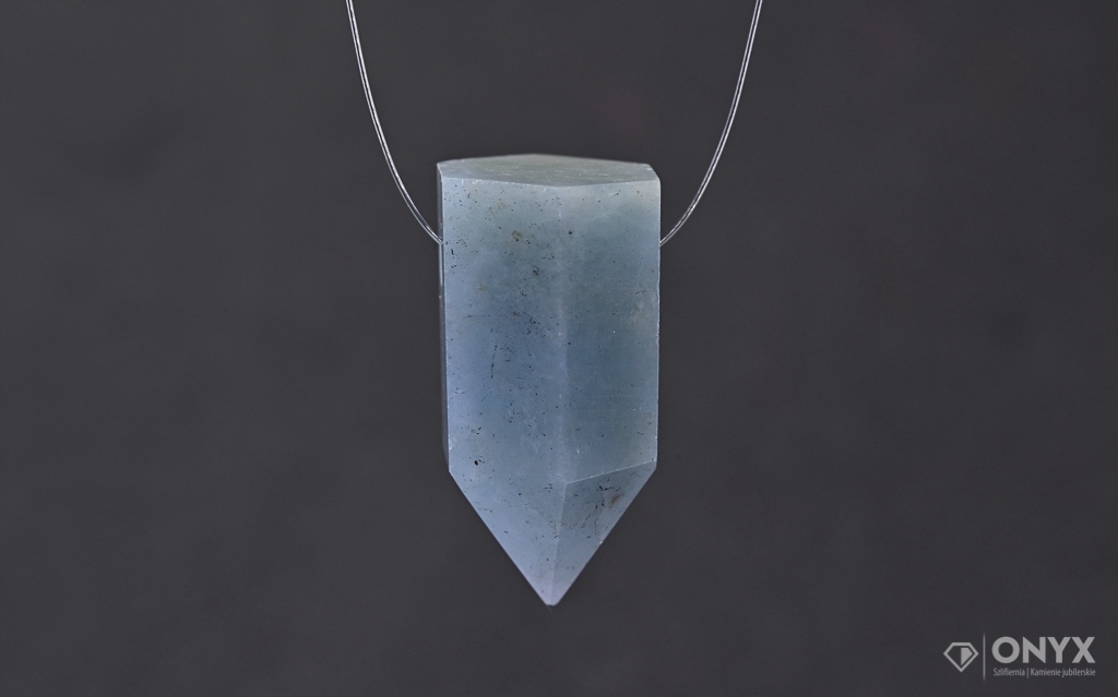 Akvamarín provrtaný fazetovaný křišťál 20x9,5