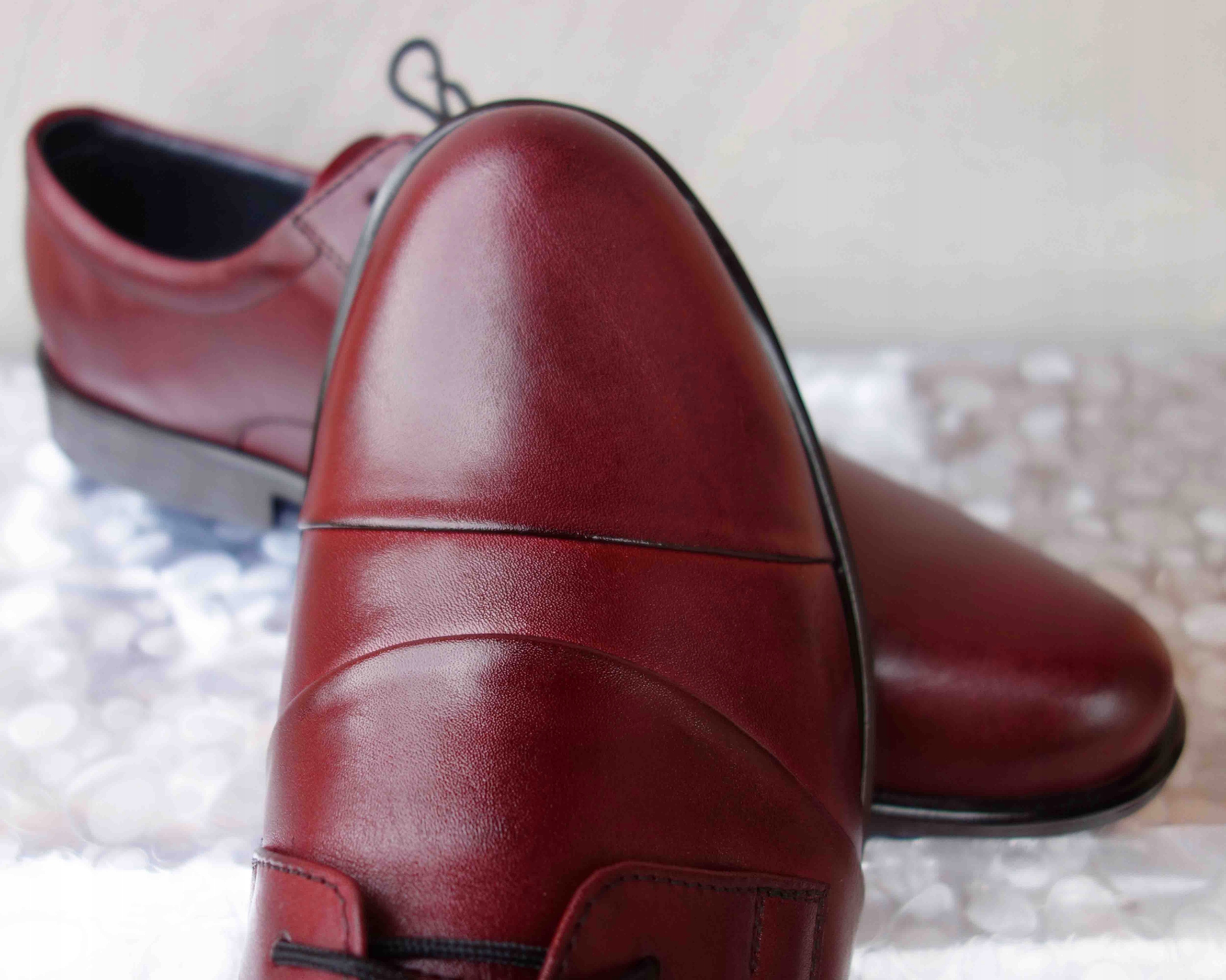 Skórzane BUTY MESKIE szerokie TĘGOSĆ H BORDO nr 44 Marka Moschino