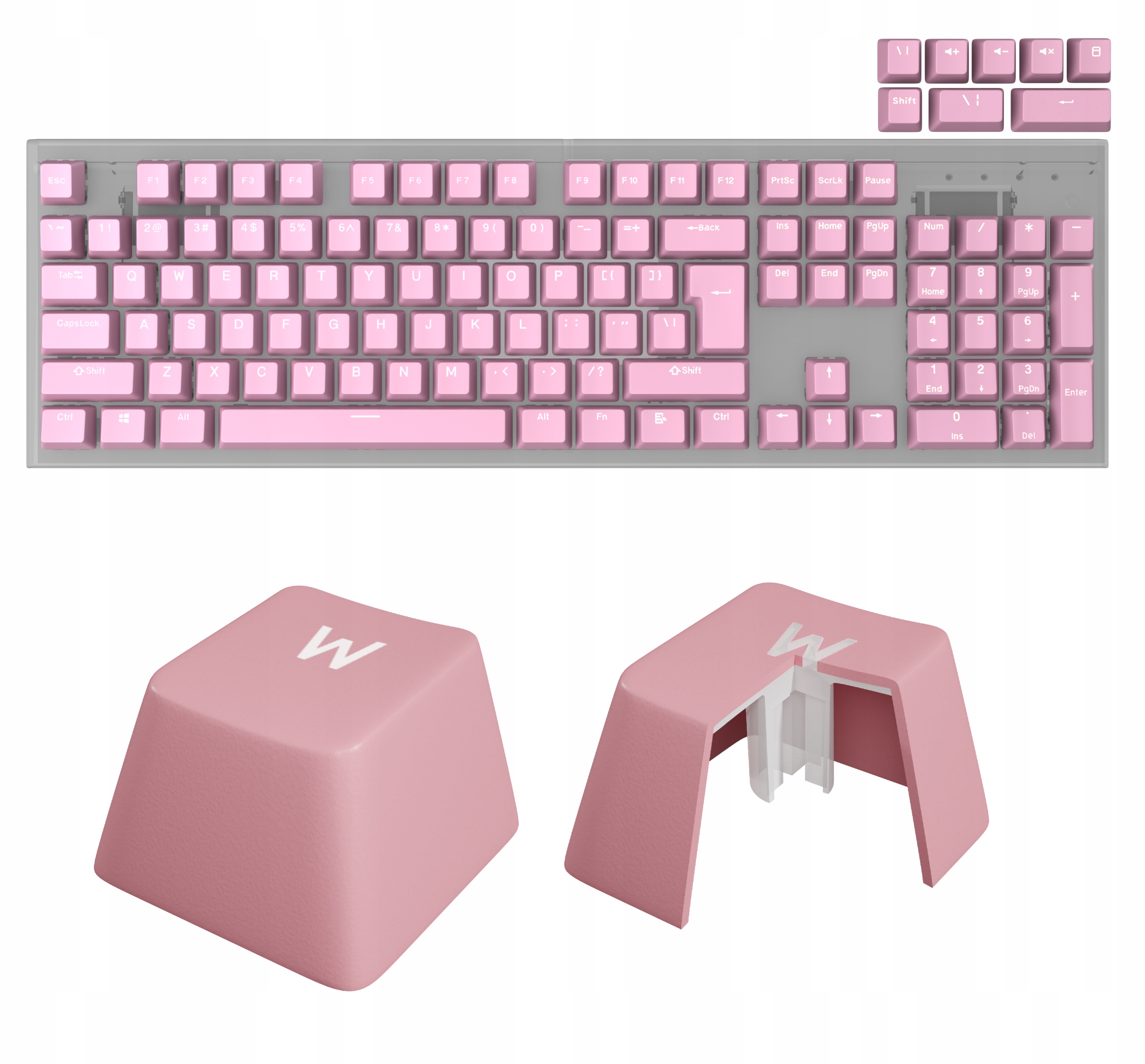 

Keycaps Genesis Lead 300 Różowe Double Shot