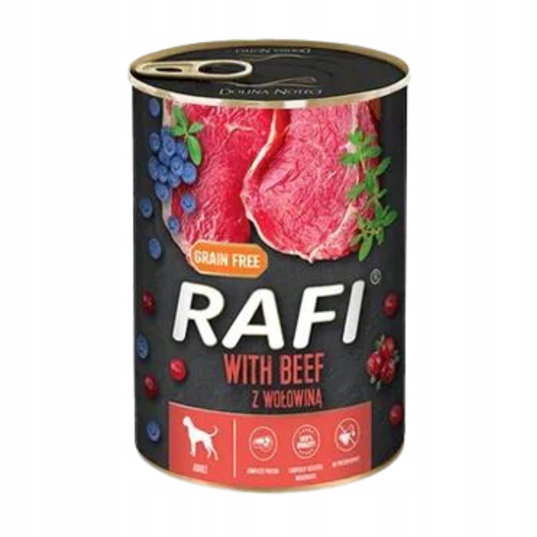 Rafi z Wołowiną Karma Mokra dla Psa 12x 400g EAN (GTIN) 5902921304906